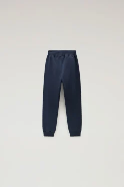 Abbigliamento>Woolrich Pantaloni Sportivi Da Bambina In Puro Cotone Melton Blue