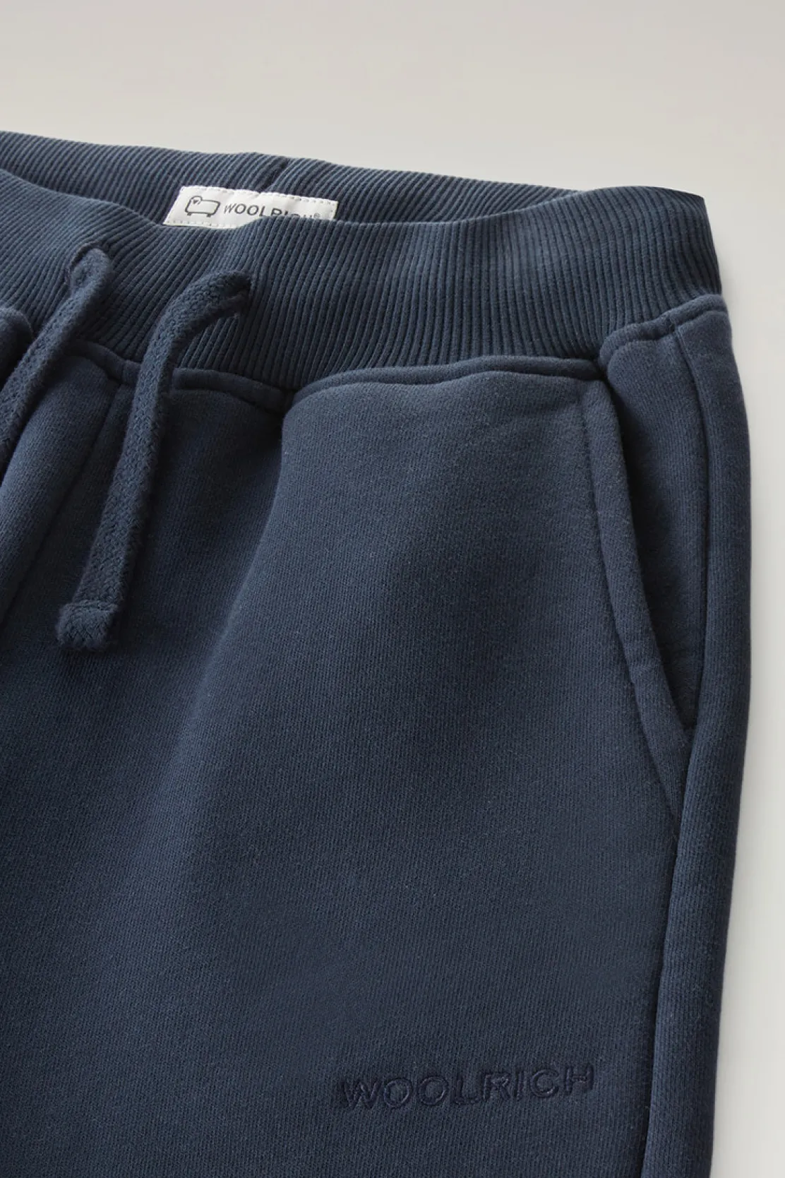 Abbigliamento>Woolrich Pantaloni Sportivi Da Bambina In Puro Cotone Melton Blue