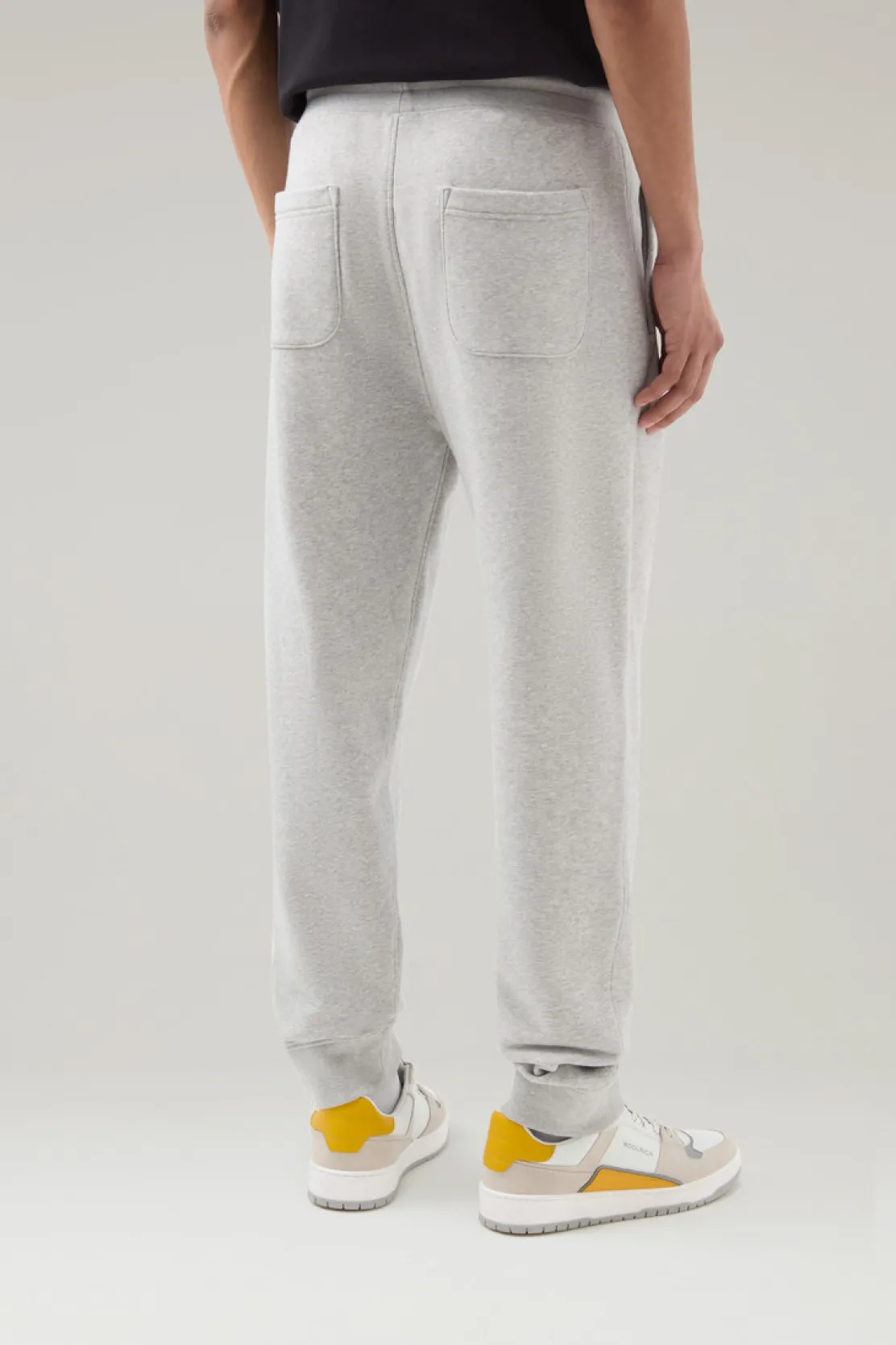 Pantaloni e pantaloncini>Woolrich Pantaloni Sportivi In Misto Cotone Felpato Light Grey Melange