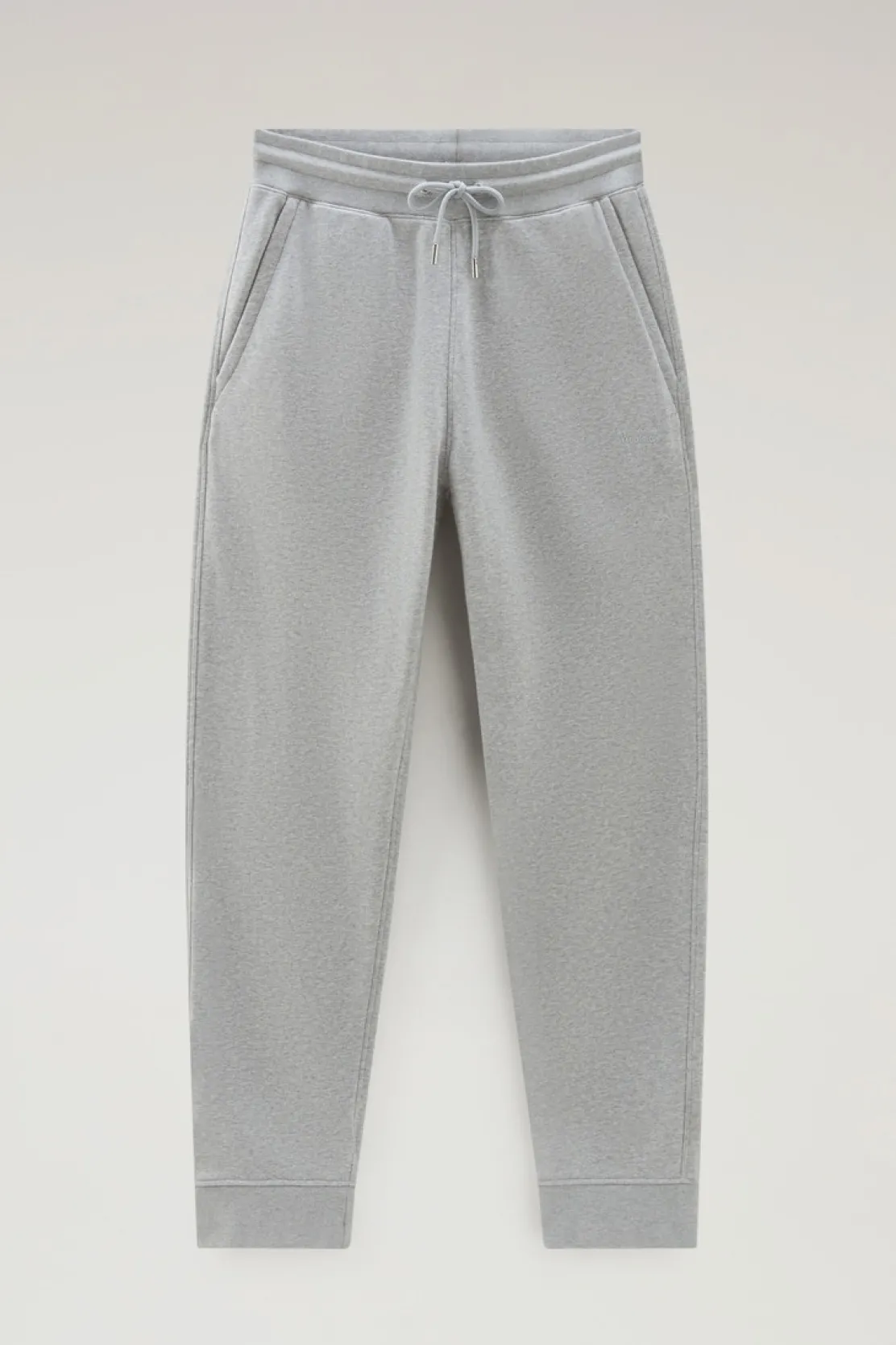 Pantaloni e pantaloncini>Woolrich Pantaloni Sportivi In Misto Cotone Felpato Light Grey Melange