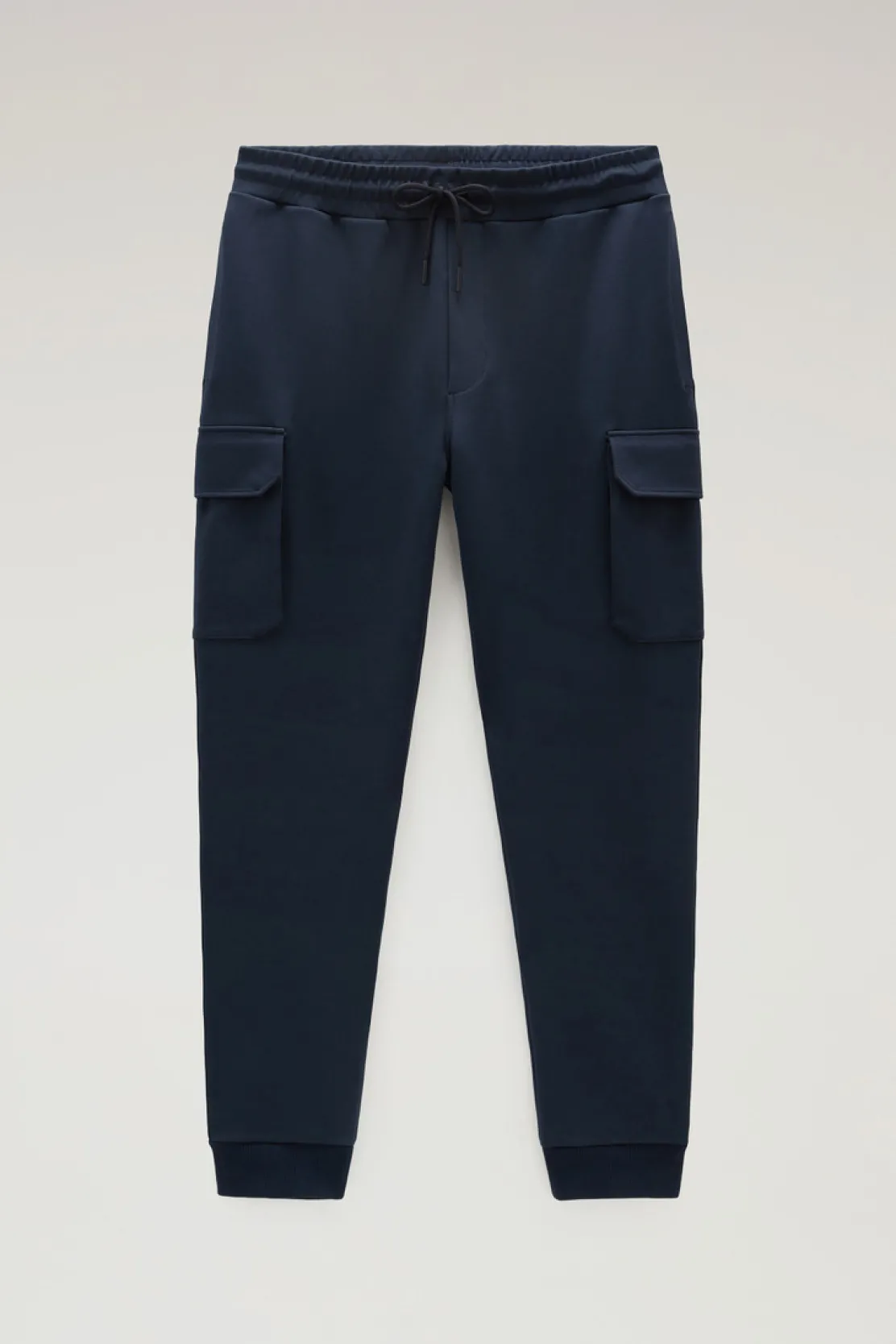 Pantaloni e pantaloncini>Woolrich Pantaloni Sportivi In Misto Cotone Elasticizzato Melton Blue