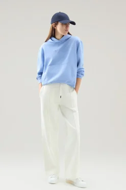 Pantaloni e pantaloncini>Woolrich Pantaloni Sportivi In Puro Cotone Plaster White