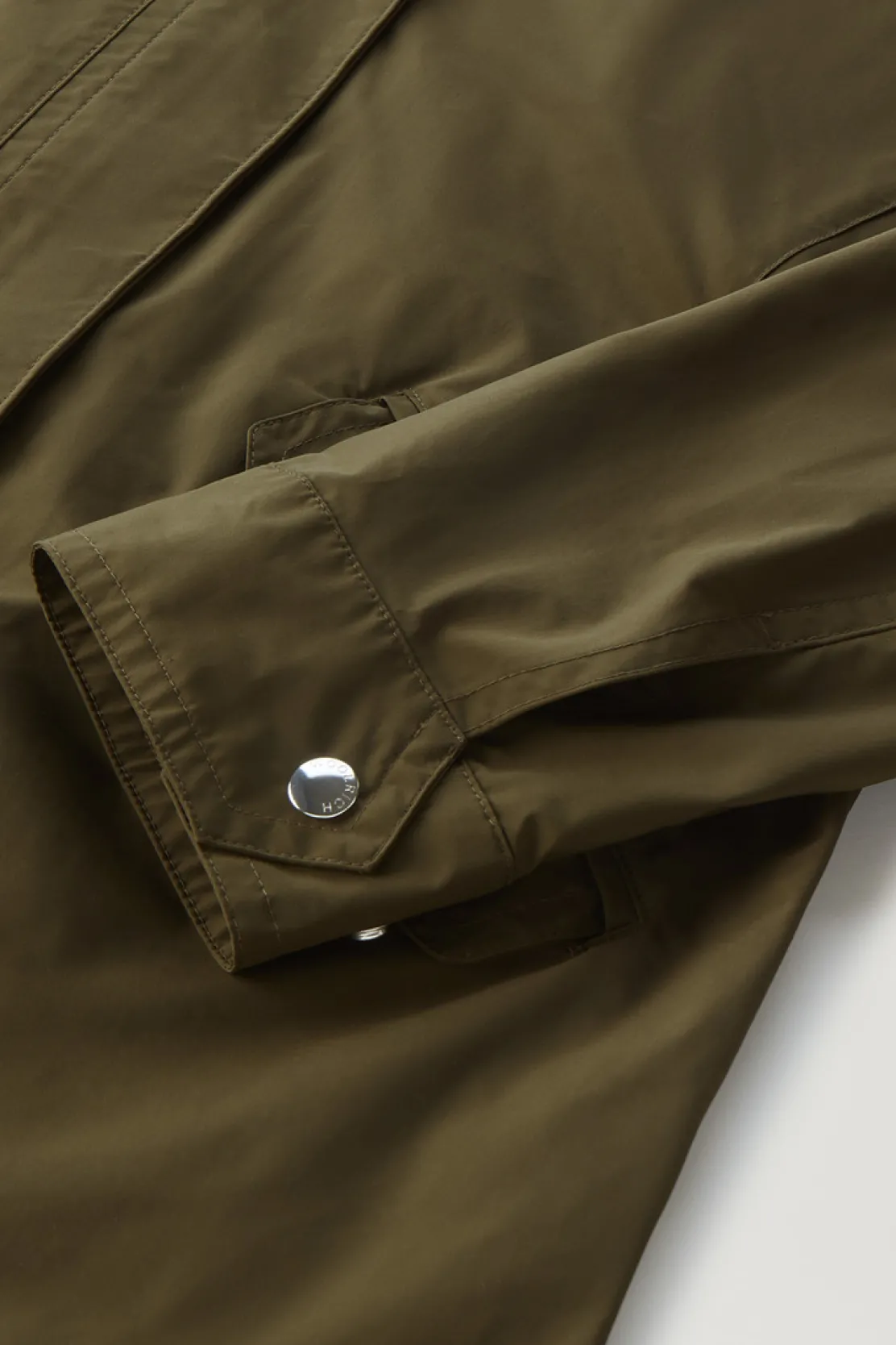 Parka>Woolrich Parka Estivo Lungo In Tessuto Urban Touch Con Cappuccio Dark Green