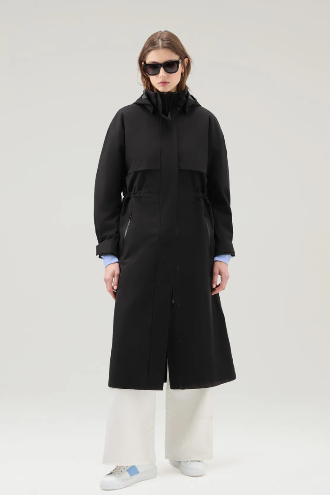 Impermeabili|Parka>Woolrich Parka Impermeabile In Tessuto Light Stretch Con Cappuccio Staccabile Black