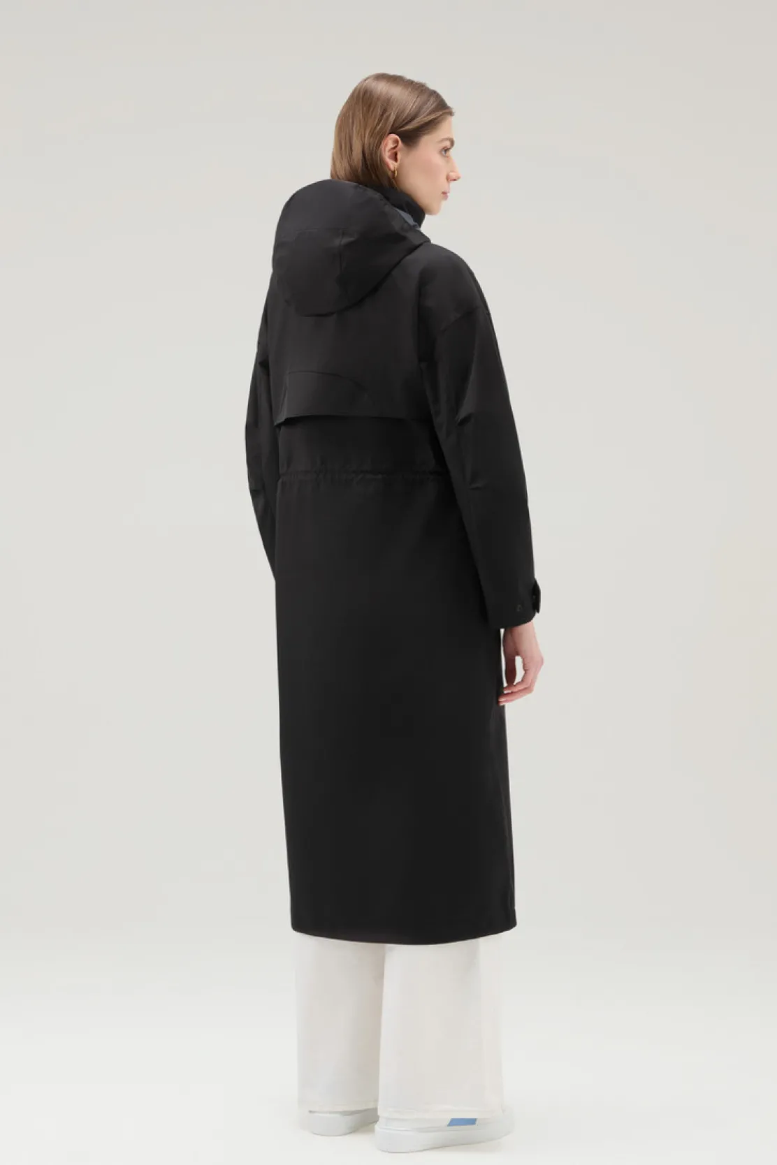 Impermeabili|Parka>Woolrich Parka Impermeabile In Tessuto Light Stretch Con Cappuccio Staccabile Black