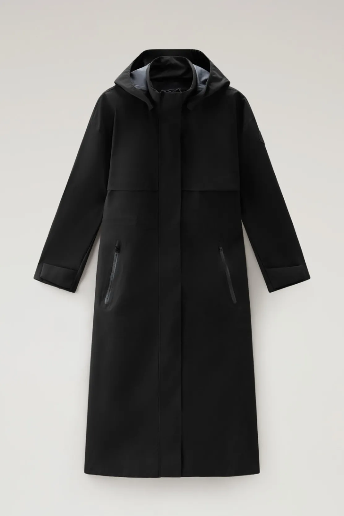 Impermeabili|Parka>Woolrich Parka Impermeabile In Tessuto Light Stretch Con Cappuccio Staccabile Black