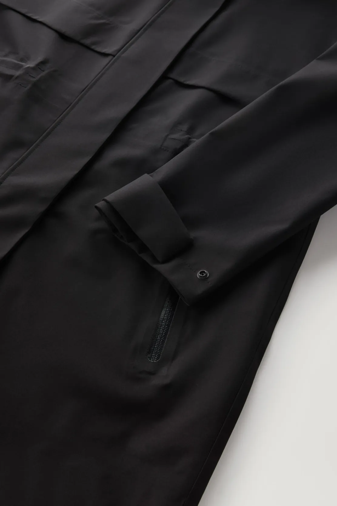 Impermeabili|Parka>Woolrich Parka Impermeabile In Tessuto Light Stretch Con Cappuccio Staccabile Black