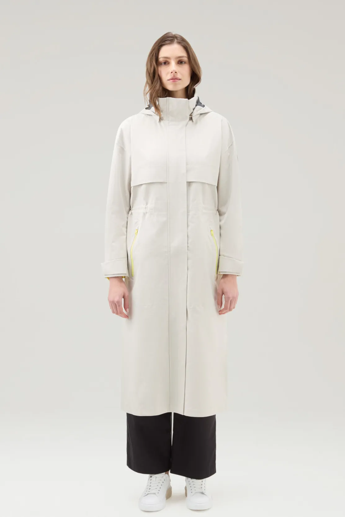 Impermeabili|Parka>Woolrich Parka Impermeabile In Tessuto Light Stretch Con Cappuccio Staccabile Light Oak