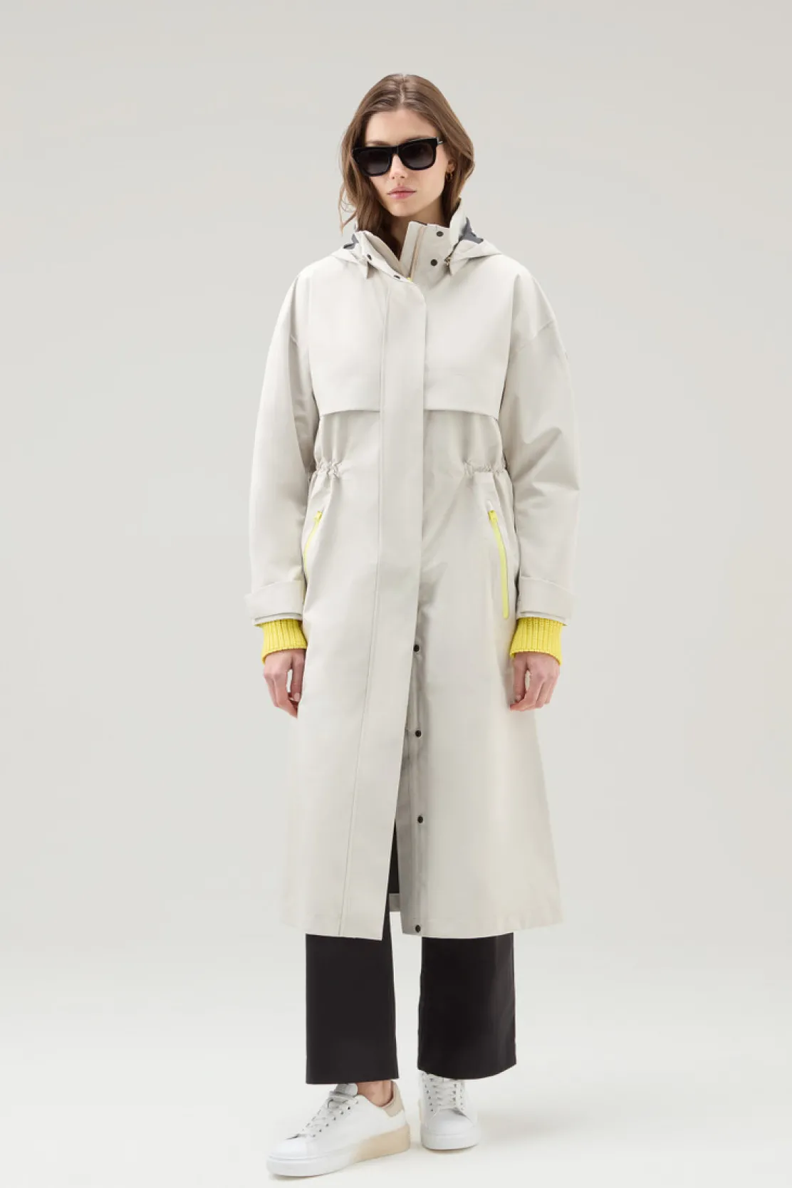 Impermeabili|Parka>Woolrich Parka Impermeabile In Tessuto Light Stretch Con Cappuccio Staccabile Light Oak