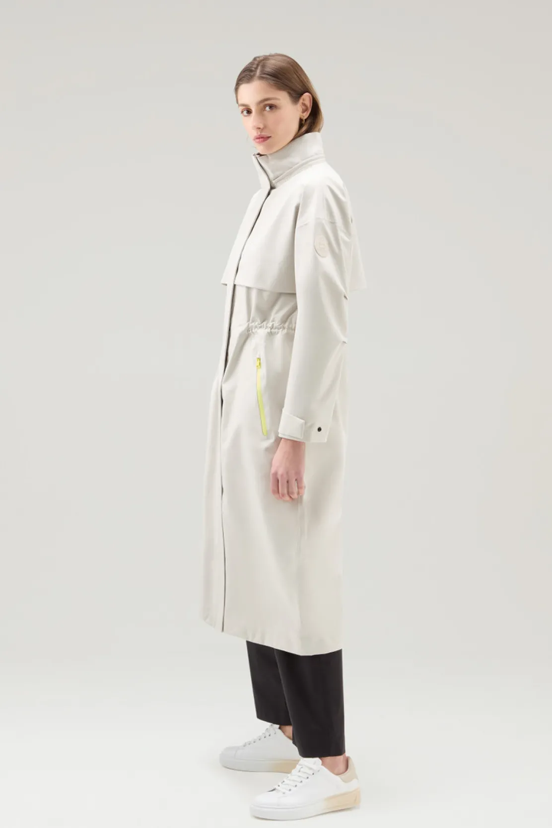 Impermeabili|Parka>Woolrich Parka Impermeabile In Tessuto Light Stretch Con Cappuccio Staccabile Light Oak
