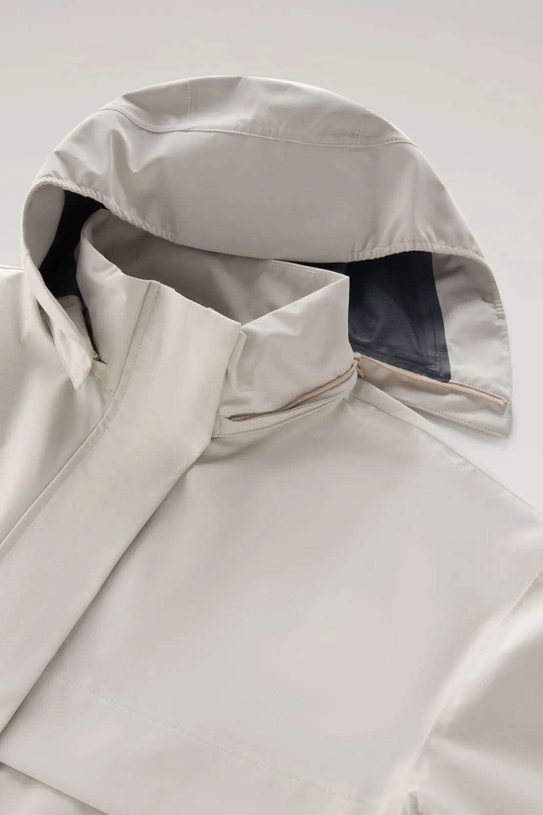 Impermeabili|Parka>Woolrich Parka Impermeabile In Tessuto Light Stretch Con Cappuccio Staccabile Light Oak