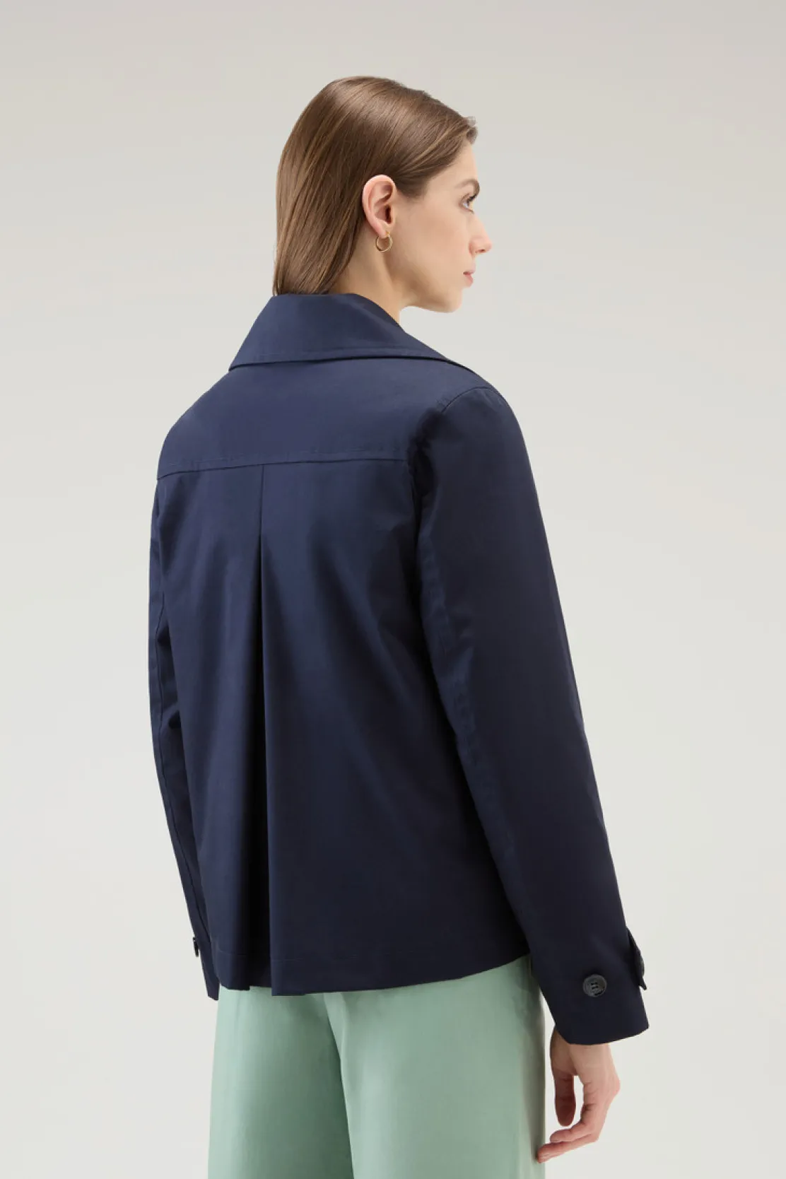 Giacche>Woolrich Peacoat Havice In Best Cotton Melton Blue