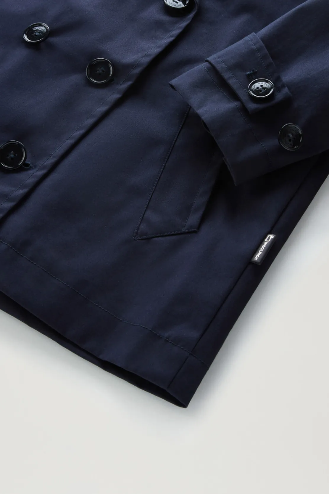 Giacche>Woolrich Peacoat Havice In Best Cotton Melton Blue