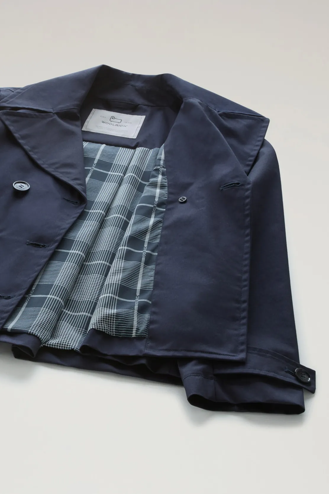 Giacche>Woolrich Peacoat Havice In Best Cotton Melton Blue