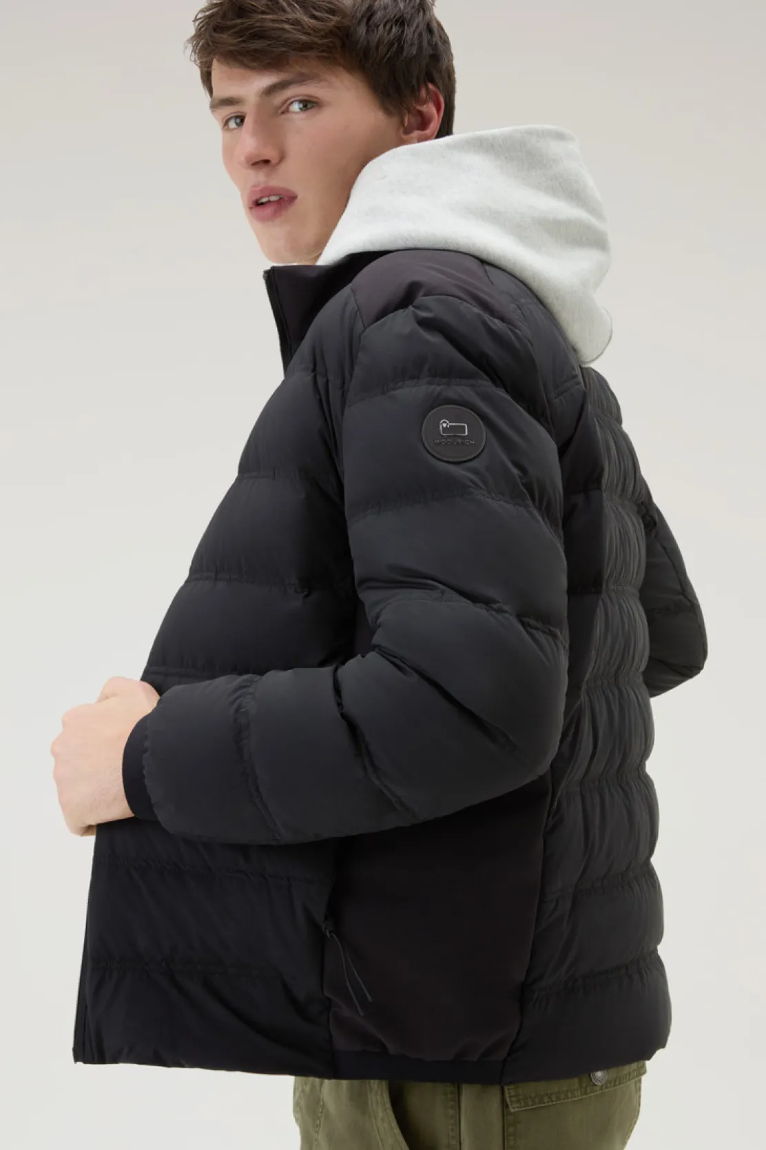 Piumini|Giacche>Woolrich Piumino Bering In Nylon Elasticizzato Black
