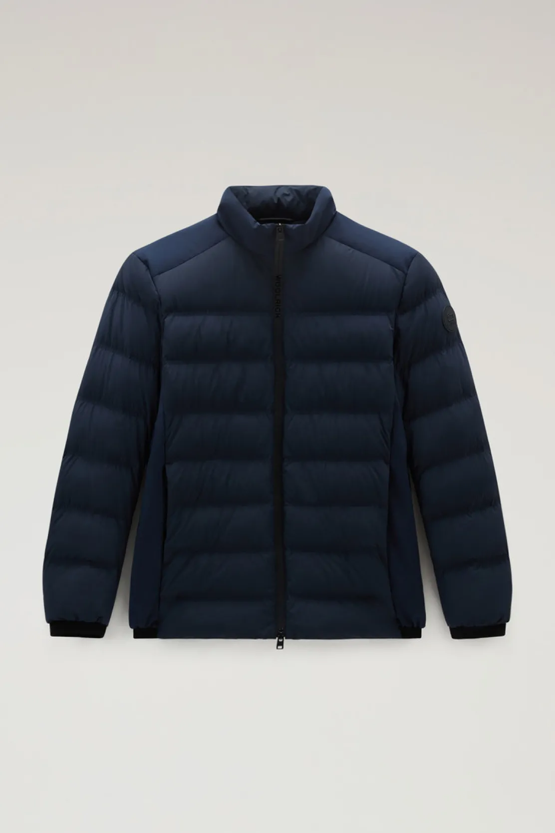 Piumini|Giacche>Woolrich Piumino Bering In Nylon Elasticizzato Melton Blue