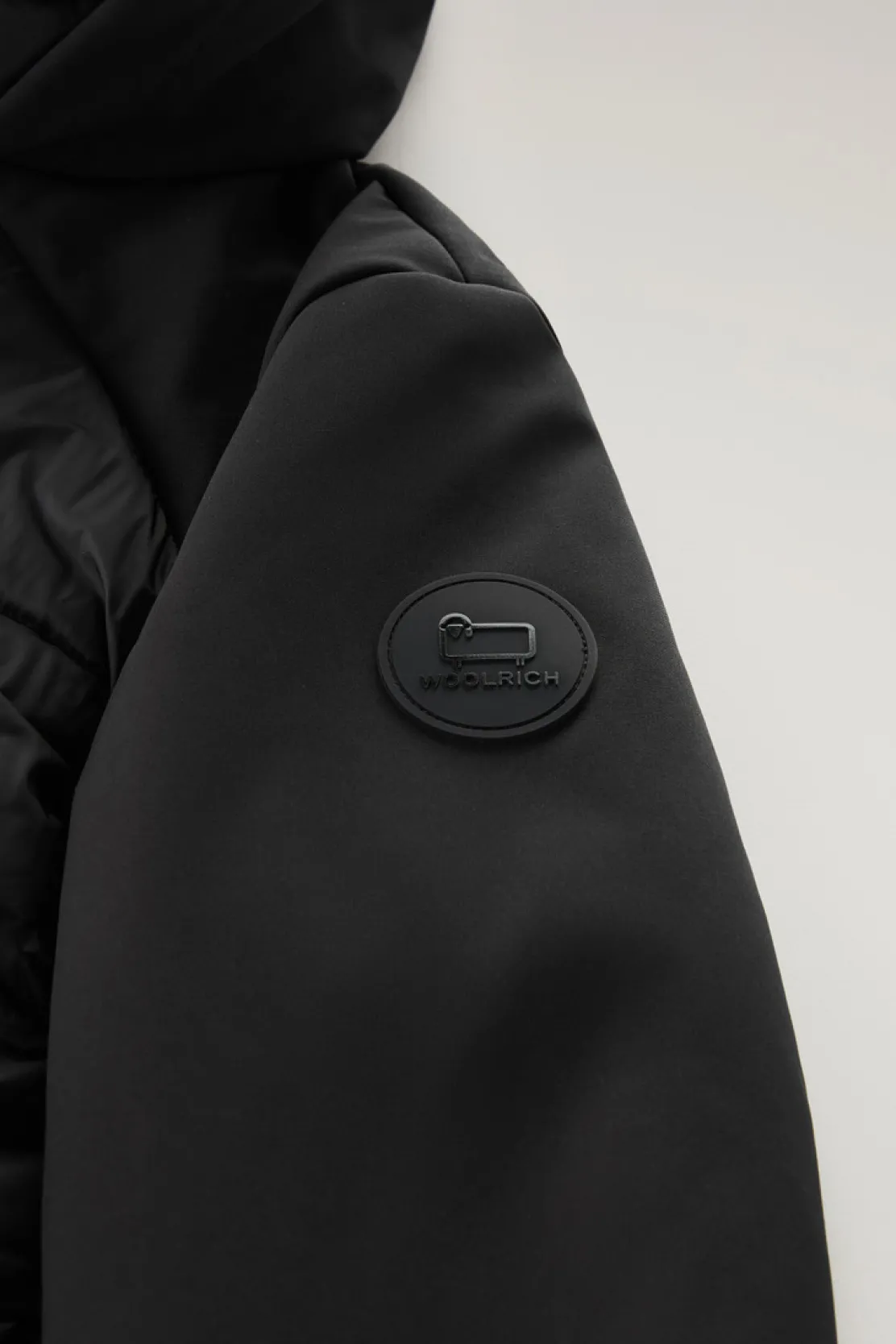 Impermeabili|Giacche>Woolrich Piumino Ibrido In Tech Softshell Con Cappuccio Black