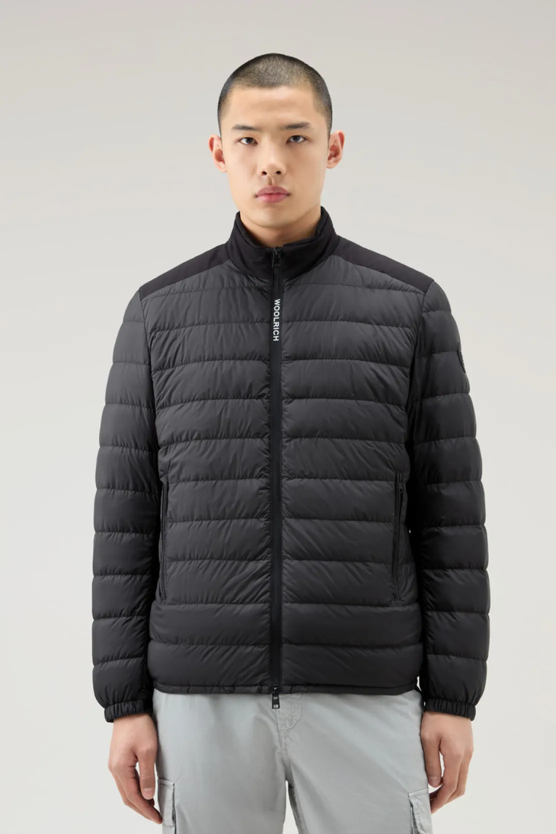 Piumini leggeri>Woolrich Piumino Ibrido Leggero Bering Tech In Microfibra Black