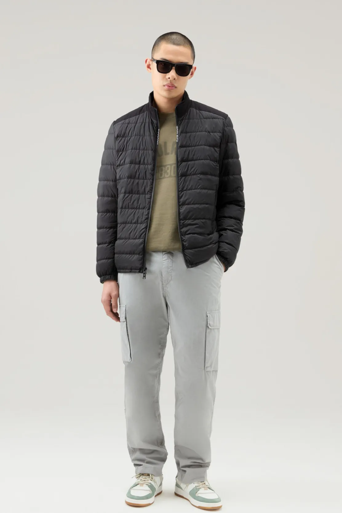 Piumini leggeri>Woolrich Piumino Ibrido Leggero Bering Tech In Microfibra Black