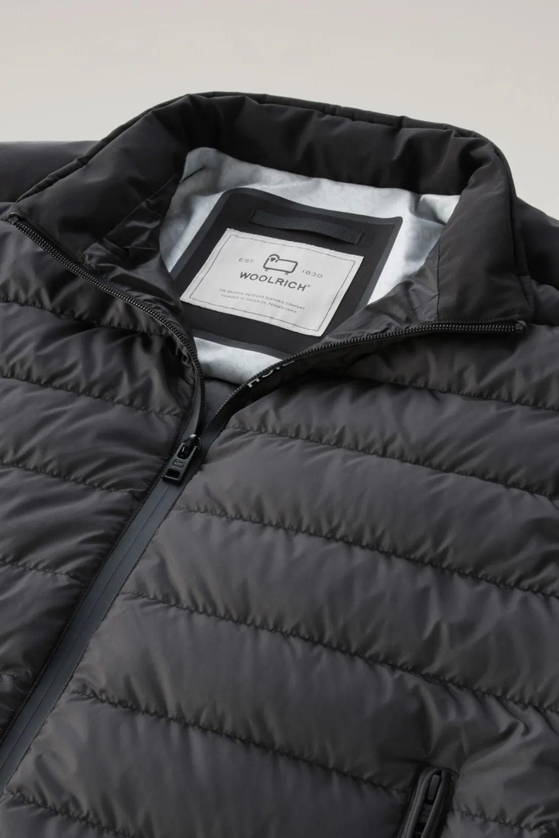 Piumini leggeri>Woolrich Piumino Ibrido Leggero Bering Tech In Microfibra Black