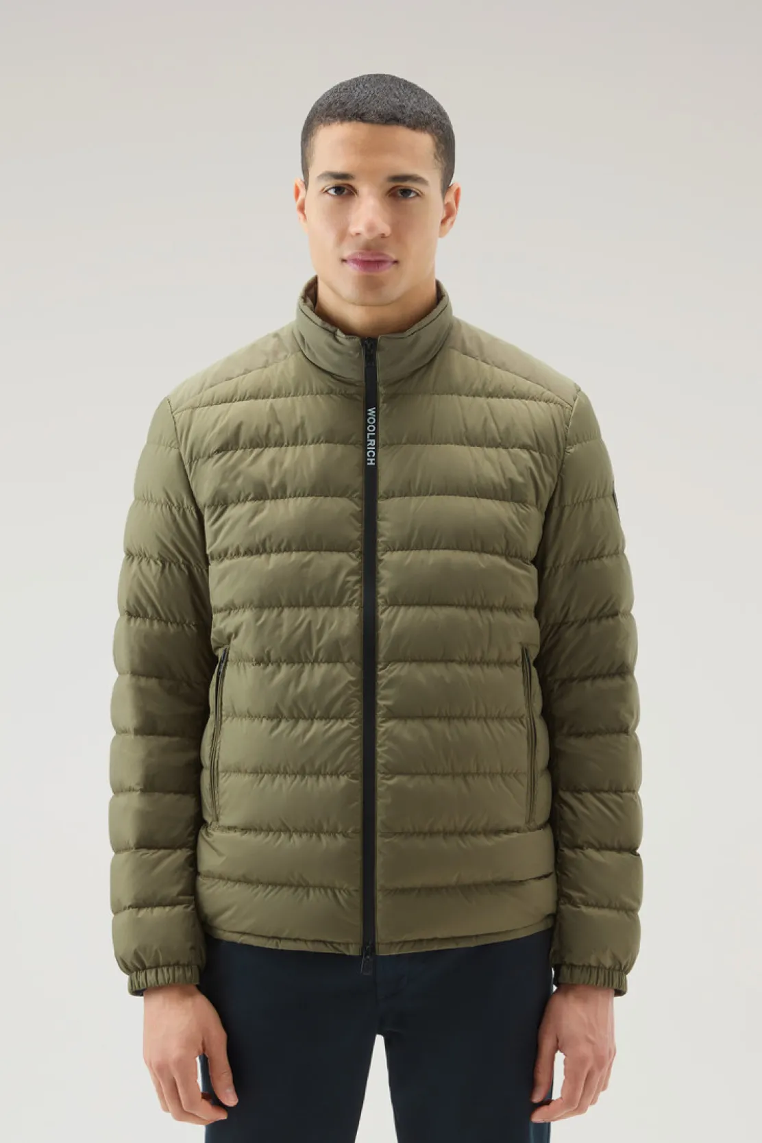 Piumini leggeri>Woolrich Piumino Ibrido Leggero Bering Tech In Microfibra Lake Olive