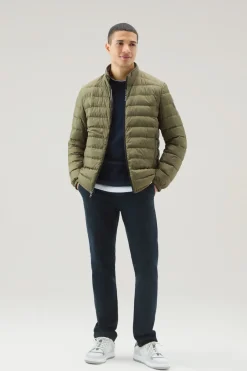 Piumini leggeri>Woolrich Piumino Ibrido Leggero Bering Tech In Microfibra Lake Olive