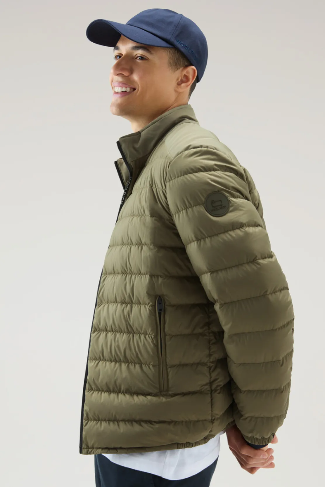 Piumini leggeri>Woolrich Piumino Ibrido Leggero Bering Tech In Microfibra Lake Olive