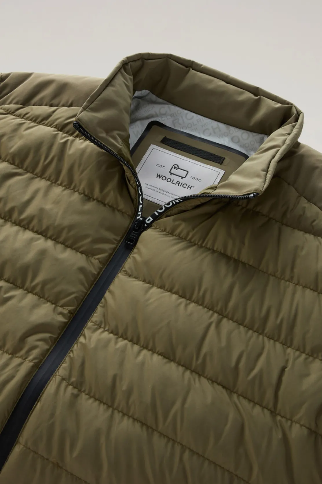 Piumini leggeri>Woolrich Piumino Ibrido Leggero Bering Tech In Microfibra Lake Olive