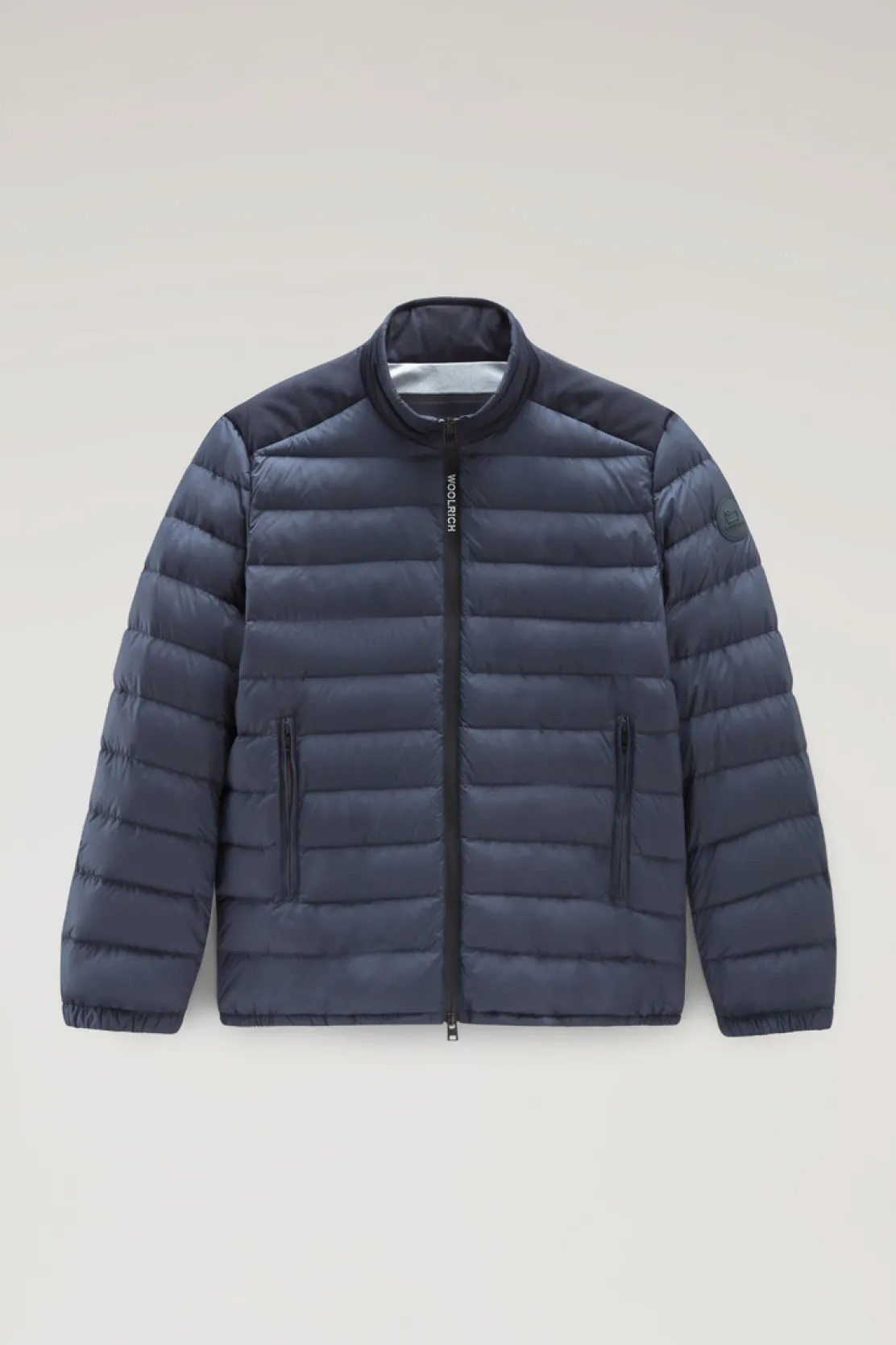 Piumini leggeri>Woolrich Piumino Ibrido Leggero Bering Tech In Microfibra Melton Blue