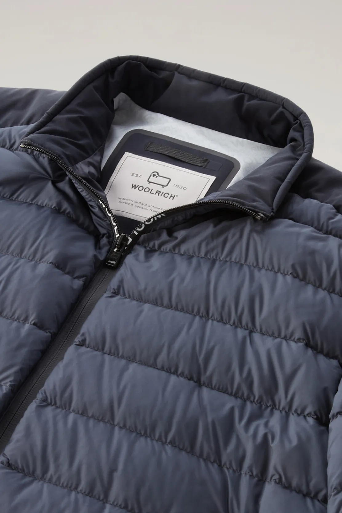 Piumini leggeri>Woolrich Piumino Ibrido Leggero Bering Tech In Microfibra Melton Blue