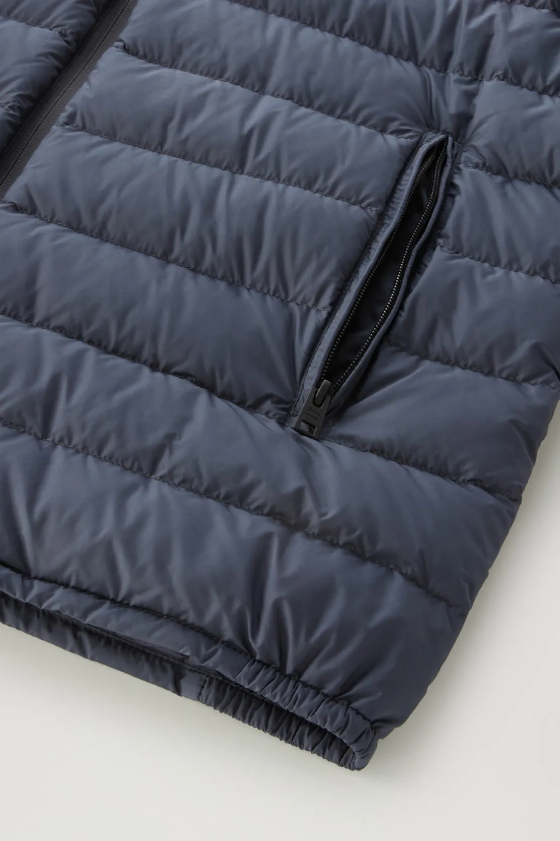Piumini leggeri>Woolrich Piumino Ibrido Leggero Bering Tech In Microfibra Melton Blue