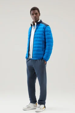 Piumini leggeri>Woolrich Piumino Ibrido Leggero Bering Tech In Microfibra Snorkel Blue