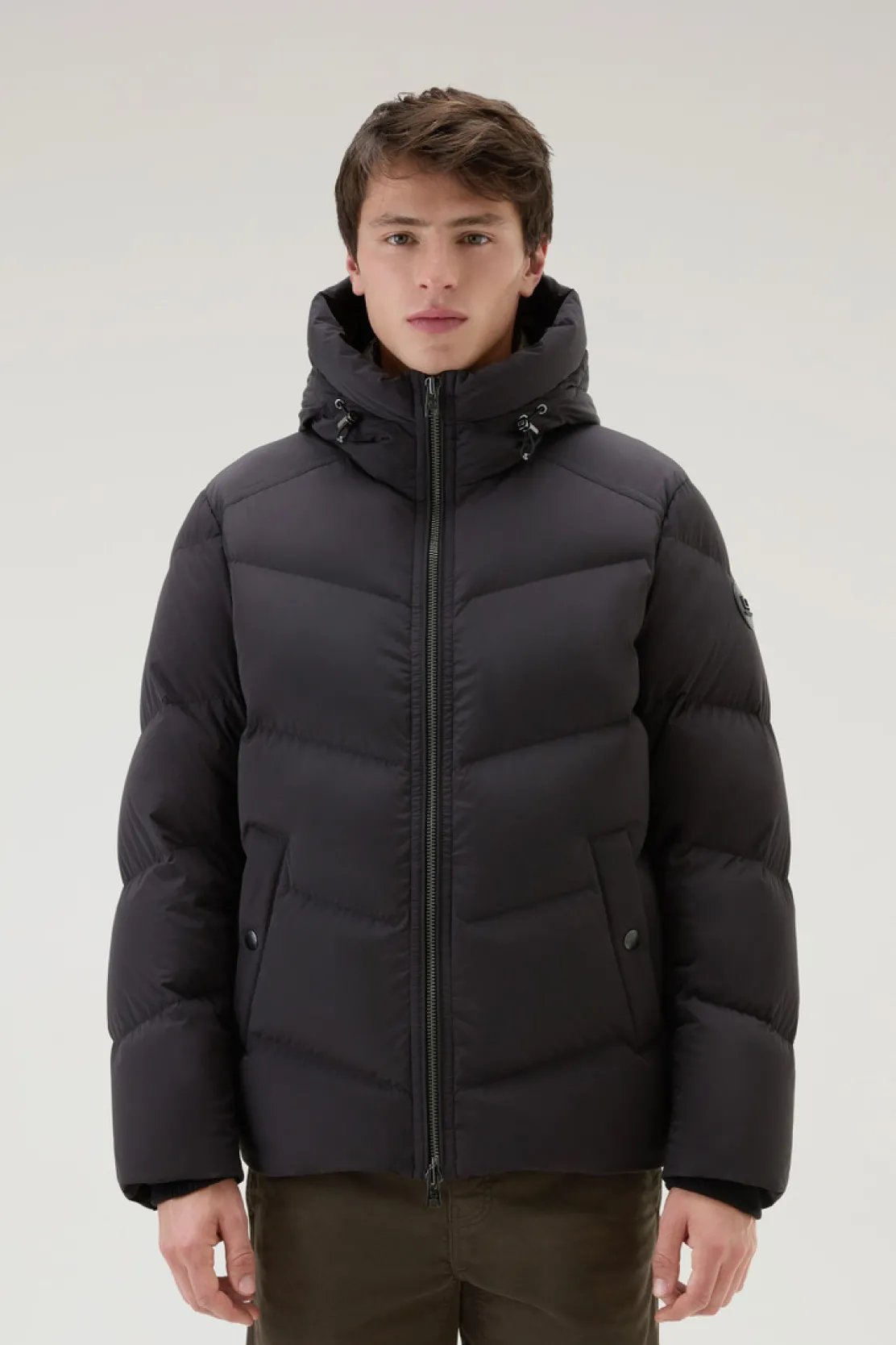 Piumini|Giacche>Woolrich Piumino Premium In Nylon Elasticizzato Black