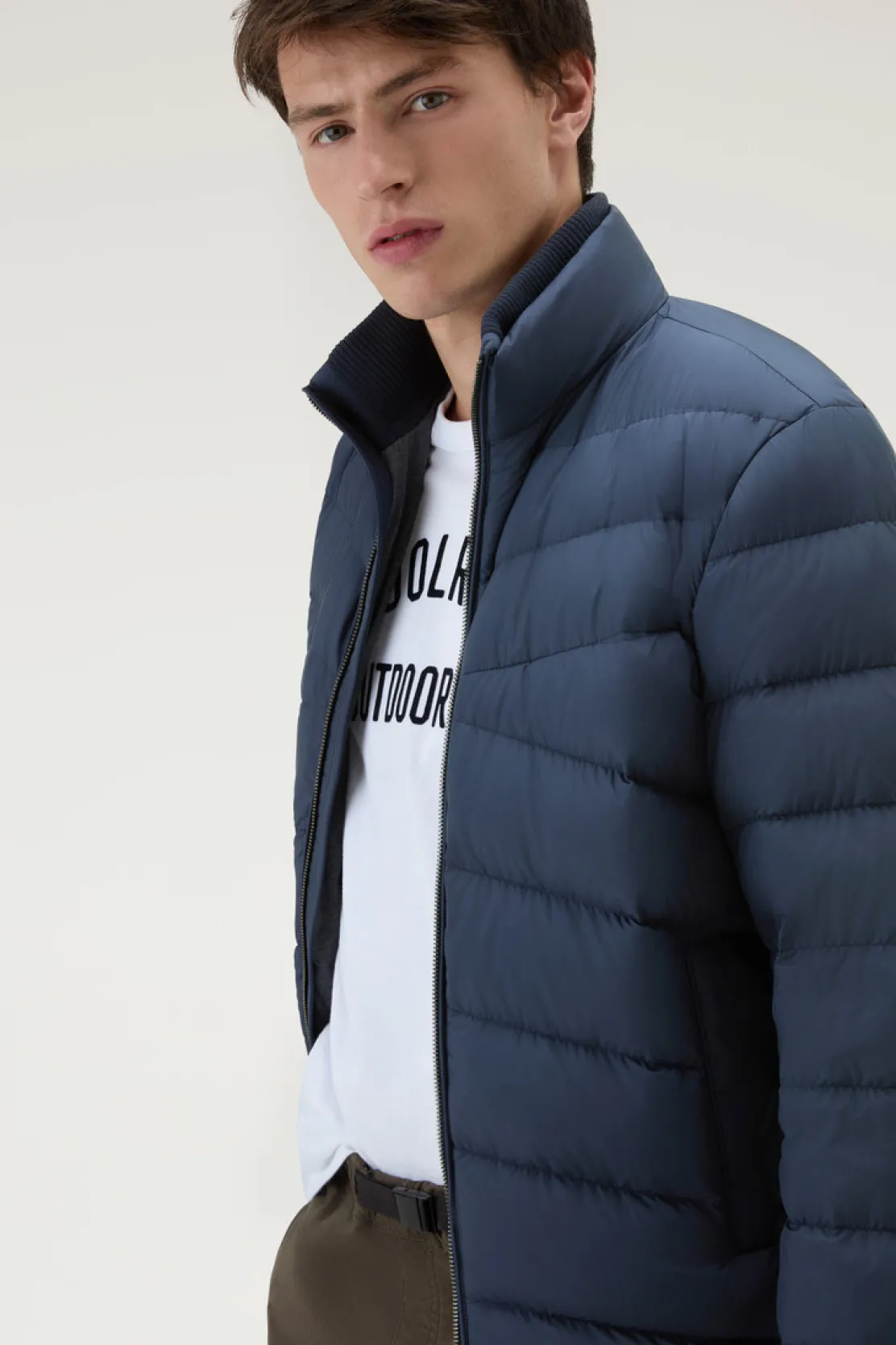 Piumini|Giacche>Woolrich Piumino Sundance Trapuntato In Microfibra Melton Blue