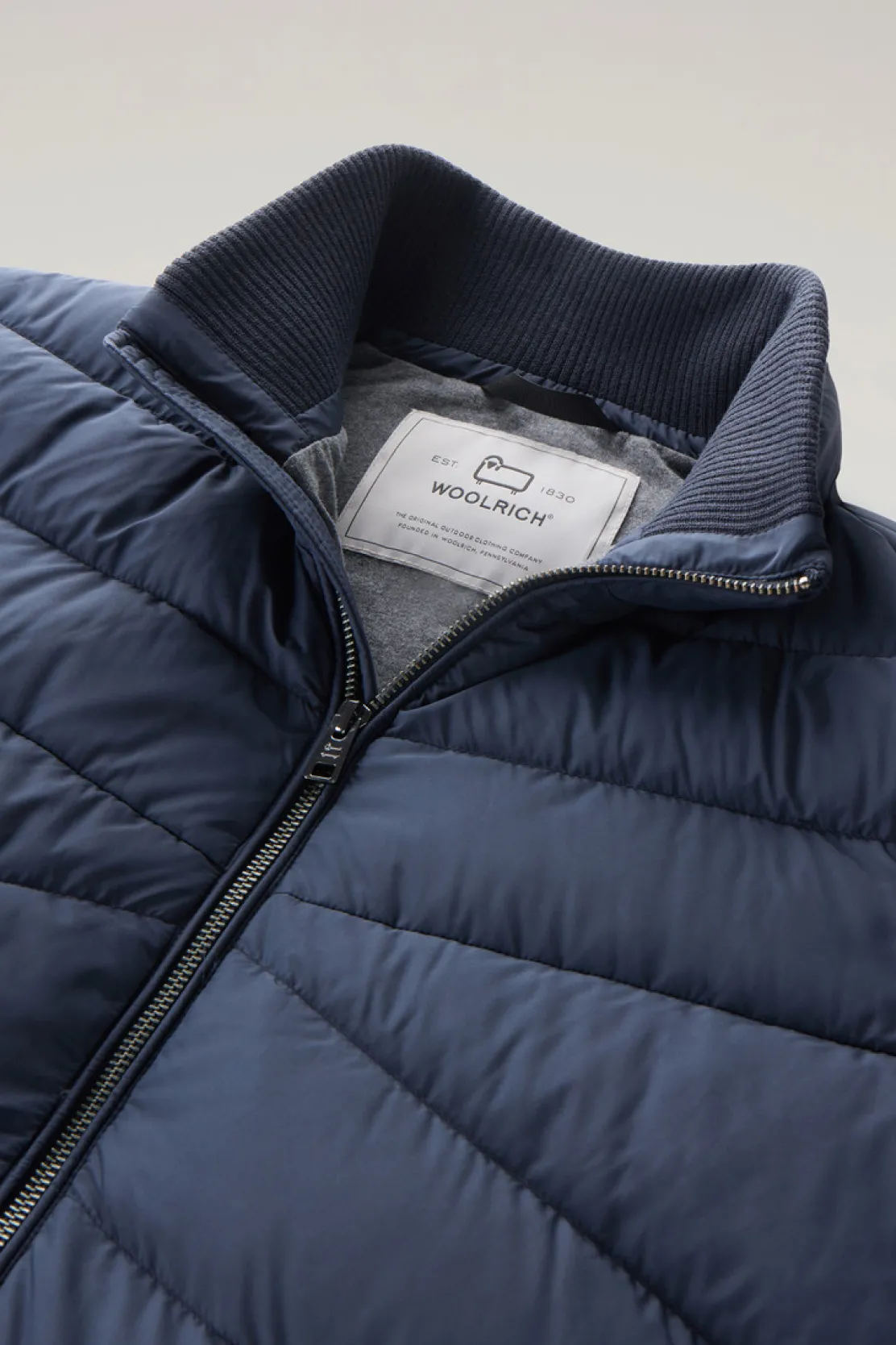 Piumini|Giacche>Woolrich Piumino Sundance Trapuntato In Microfibra Melton Blue