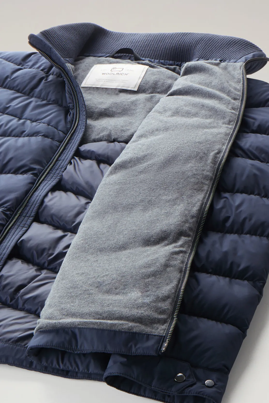 Piumini|Giacche>Woolrich Piumino Sundance Trapuntato In Microfibra Melton Blue