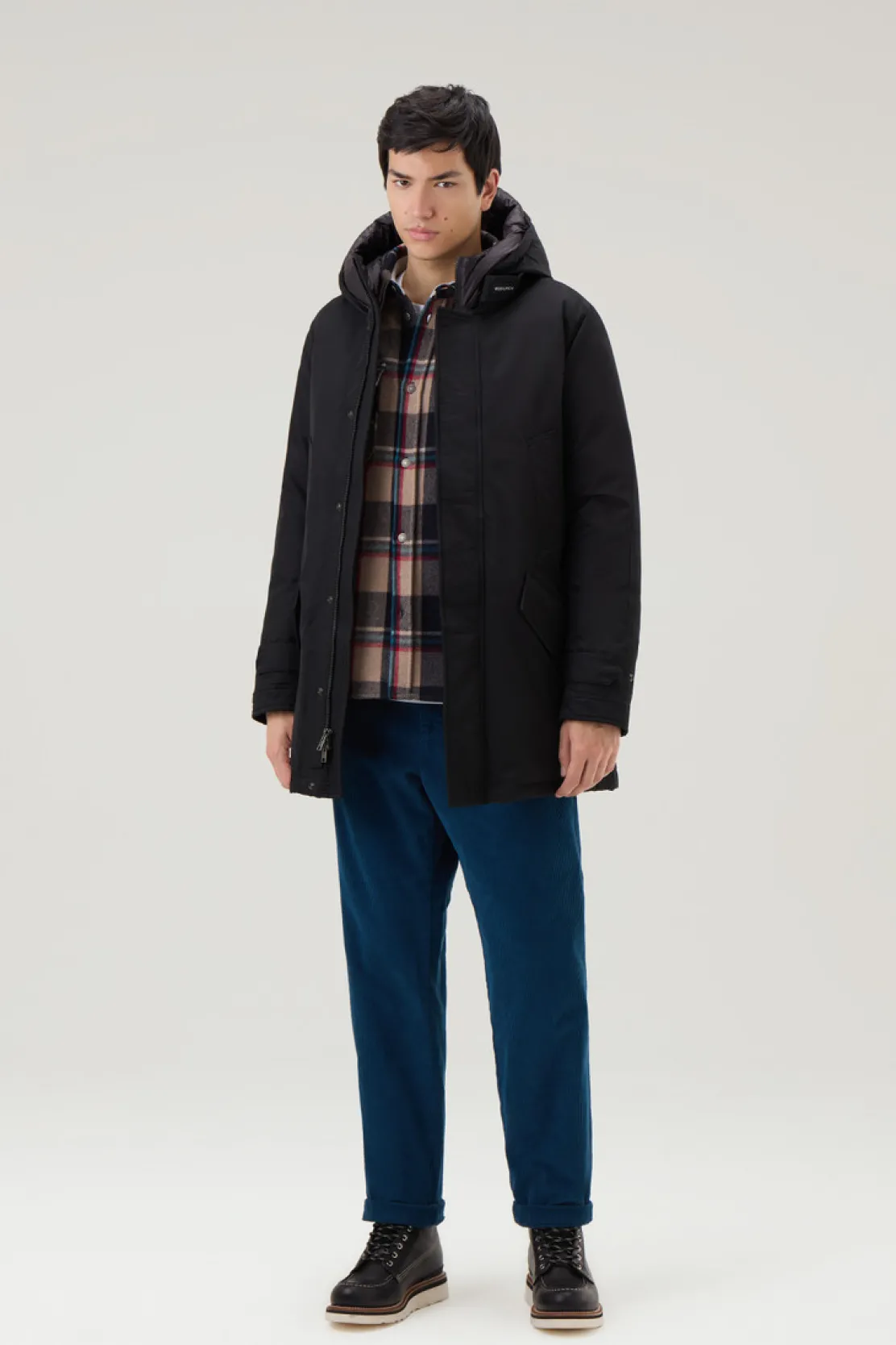 Parka>Woolrich Polar Parka In Ramar Cloth Con Collo Alto Black