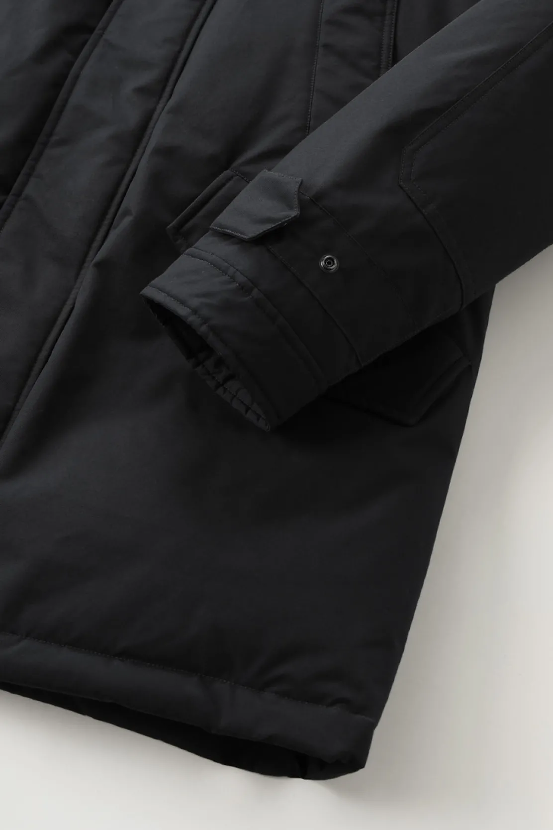 Parka>Woolrich Polar Parka In Ramar Cloth Con Collo Alto Black