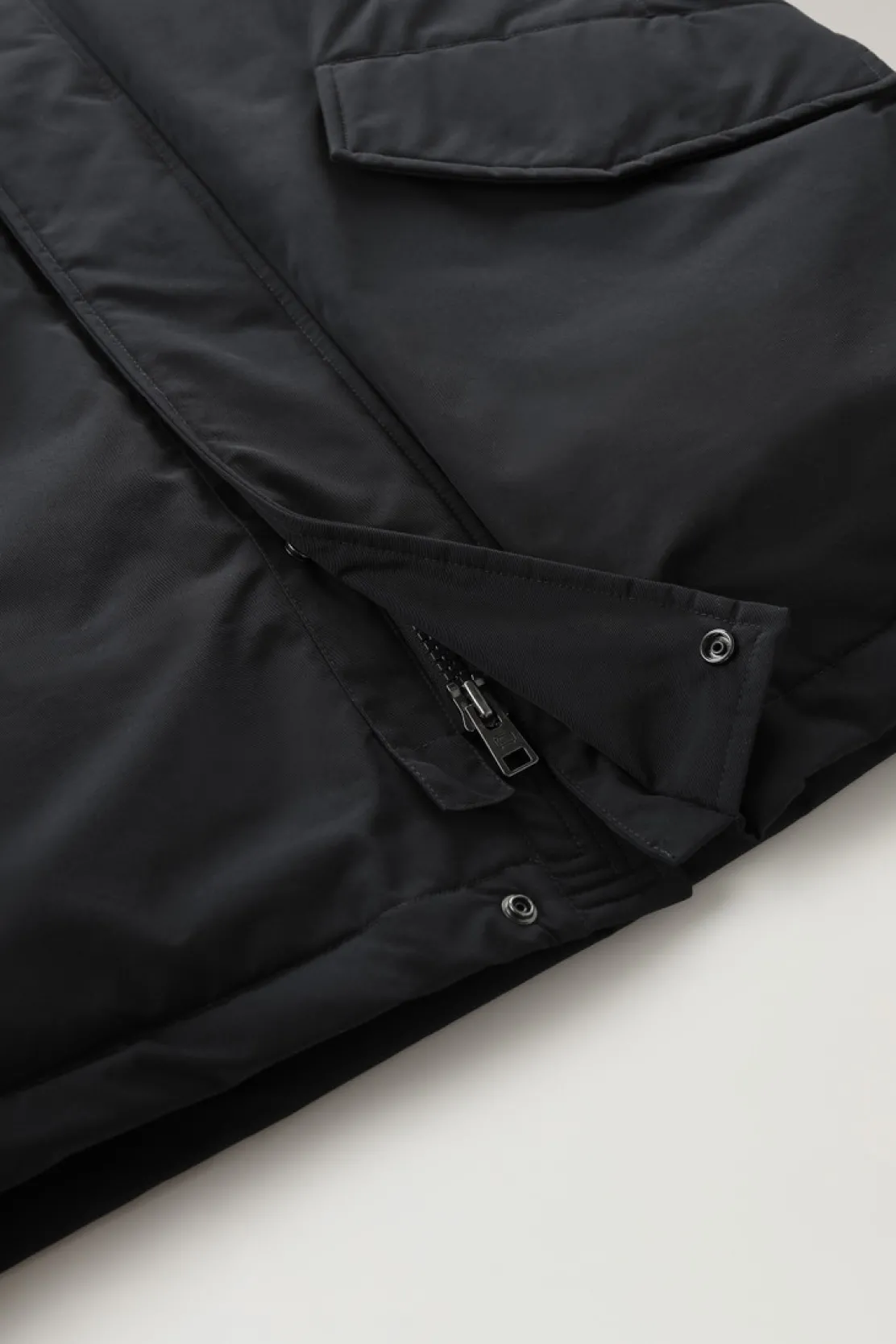 Parka>Woolrich Polar Parka In Ramar Cloth Con Collo Alto Black