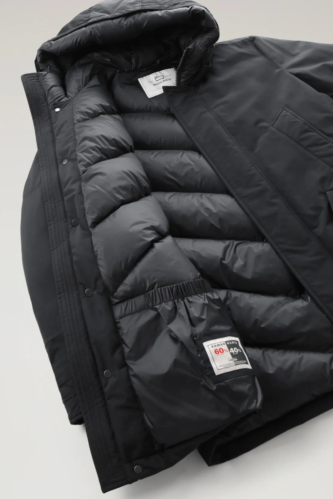 Parka>Woolrich Polar Parka In Ramar Cloth Con Collo Alto Black