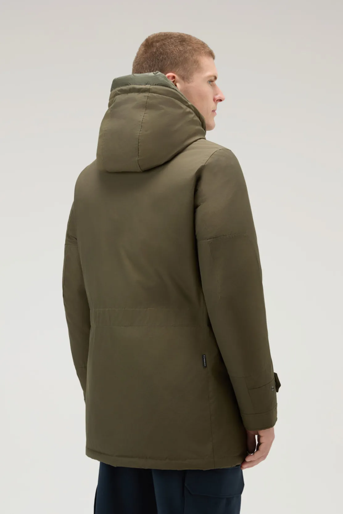 Parka>Woolrich Polar Parka In Ramar Cloth Con Collo Alto Dark Green