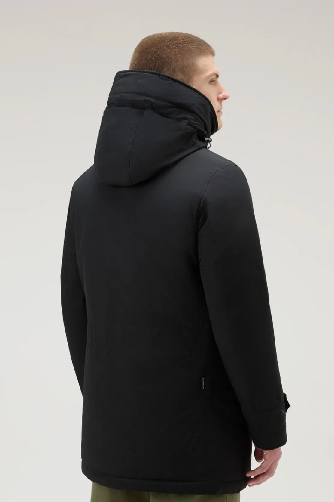 Parka>Woolrich Polar Parka In Ramar Cloth Con Collo Alto E Bordo In Pelliccia Black