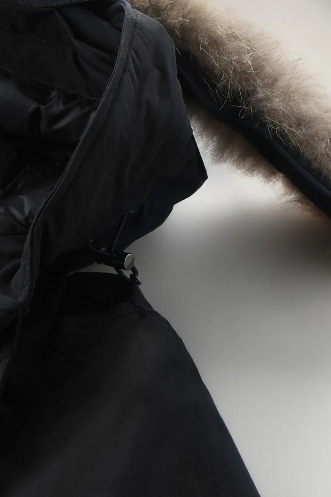 Parka>Woolrich Polar Parka In Ramar Cloth Con Collo Alto E Bordo In Pelliccia Black