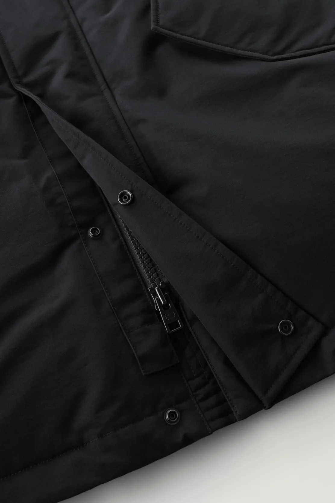 Parka>Woolrich Polar Parka In Ramar Cloth Con Collo Alto E Bordo In Pelliccia Black