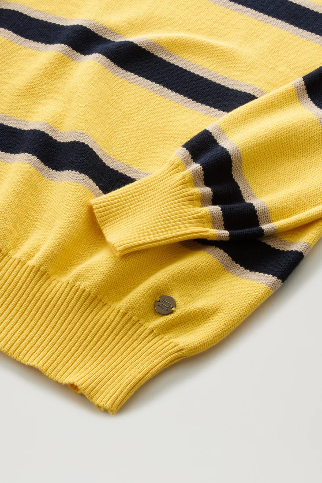 Maglieria>Woolrich Polo In Maglia A Maniche Lunghe Light Golden Glow Stripe