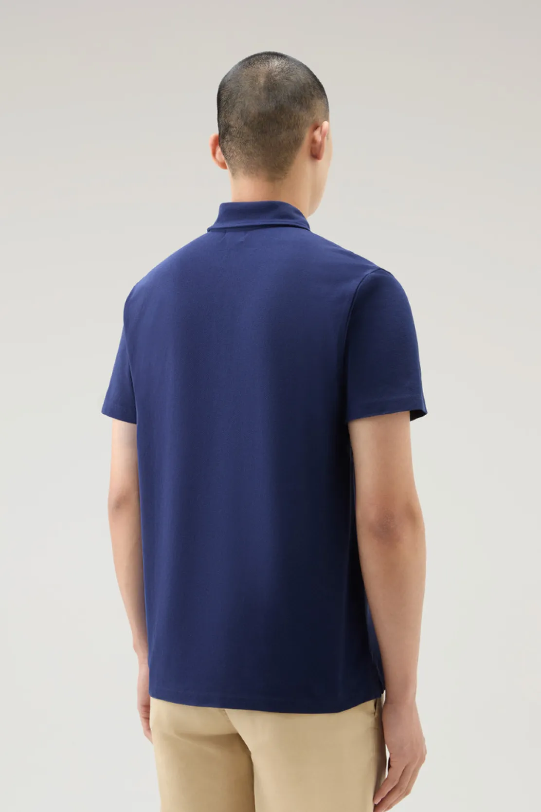 Polo>Woolrich Polo In Piquet Di Puro Cotone Maritime Blue