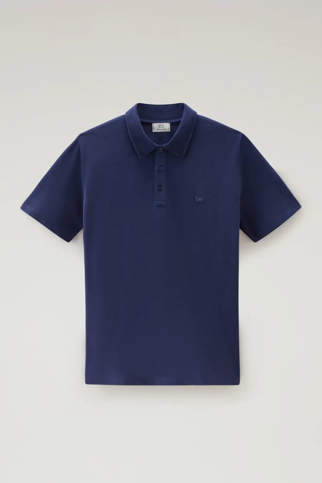 Polo>Woolrich Polo In Piquet Di Puro Cotone Maritime Blue