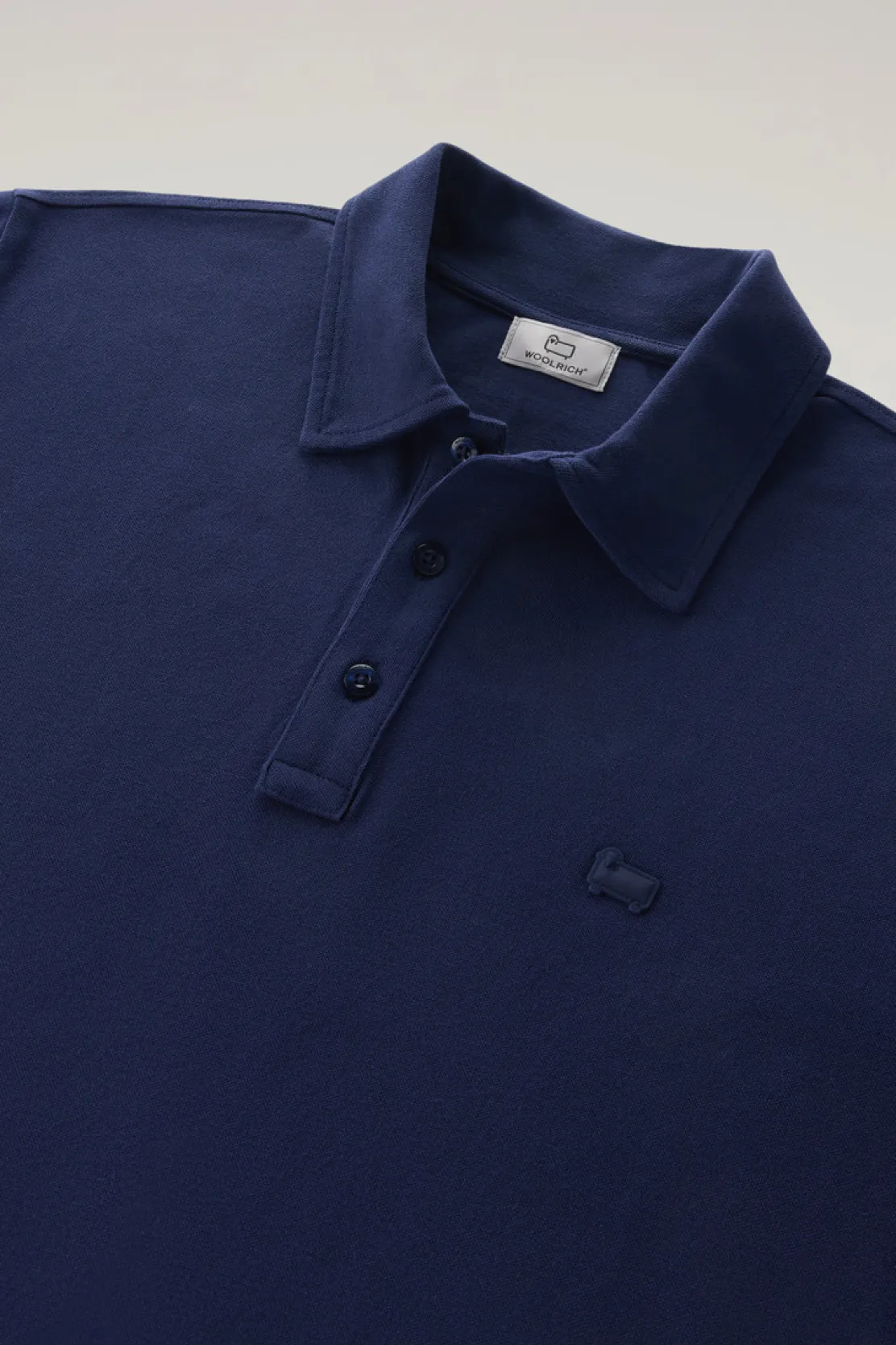 Polo>Woolrich Polo In Piquet Di Puro Cotone Maritime Blue