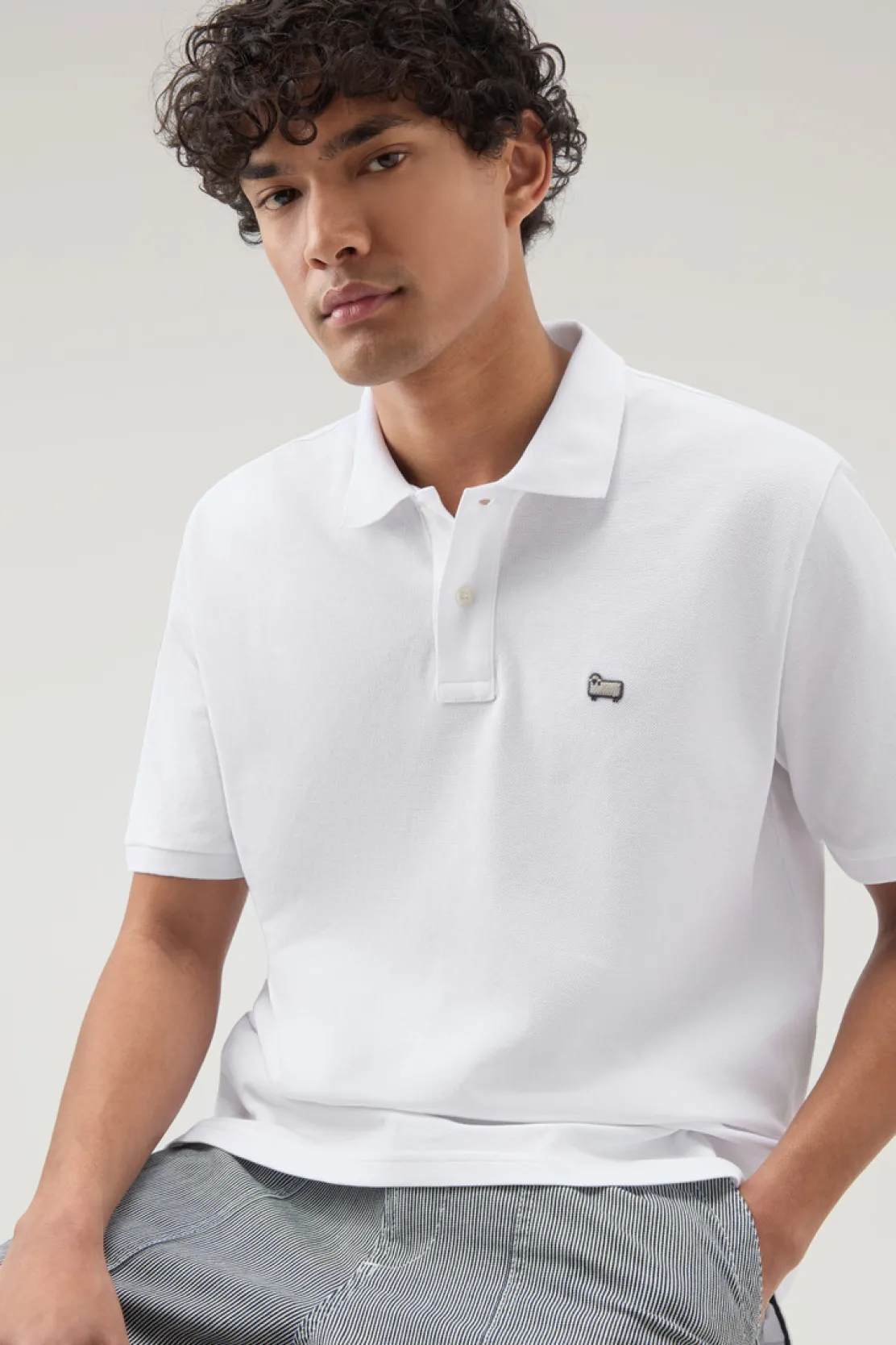 Polo>Woolrich Polo In Piquet Di Puro Cotone Bright White