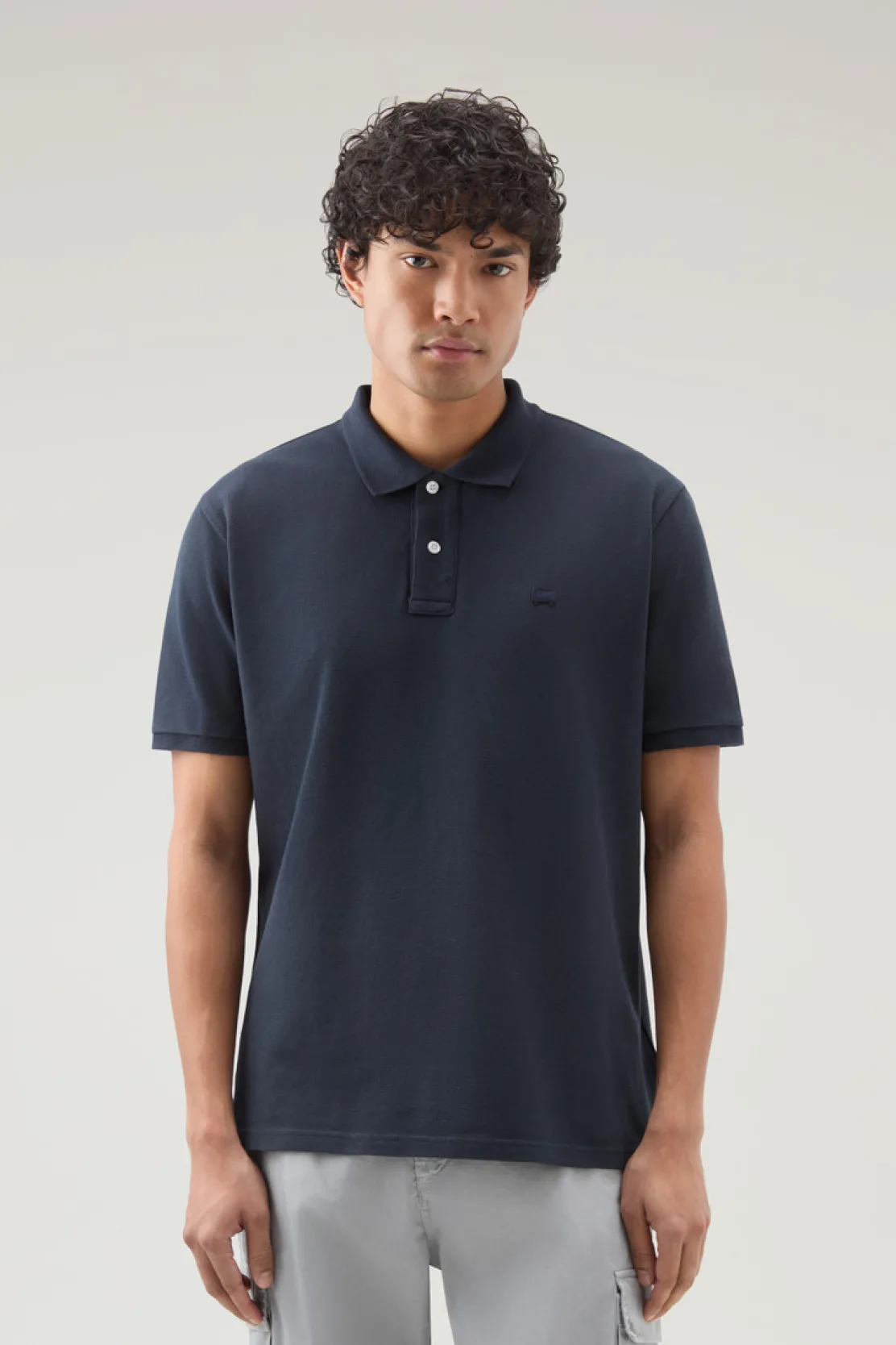 Polo>Woolrich Polo In Piquet Di Puro Cotone Melton Blue
